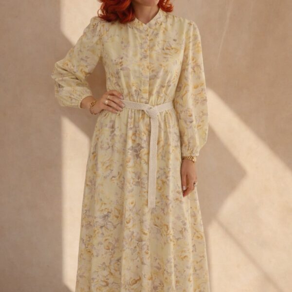 Golden Blossom Maxi Dress