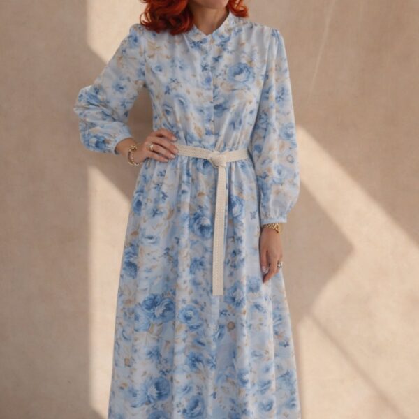 Blue Blossom Floral Maxi Dress